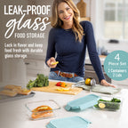 Bentgo Glass Leak-Proof Food Storage Set (4-Piece)