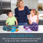 Bentgo Kids Snap & Go Lunch Box, Insulated Lunch Tote, & Ice Packs