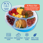 Bentgo Easyboxes 4-Compartment Oval Containers 8-Piece Set