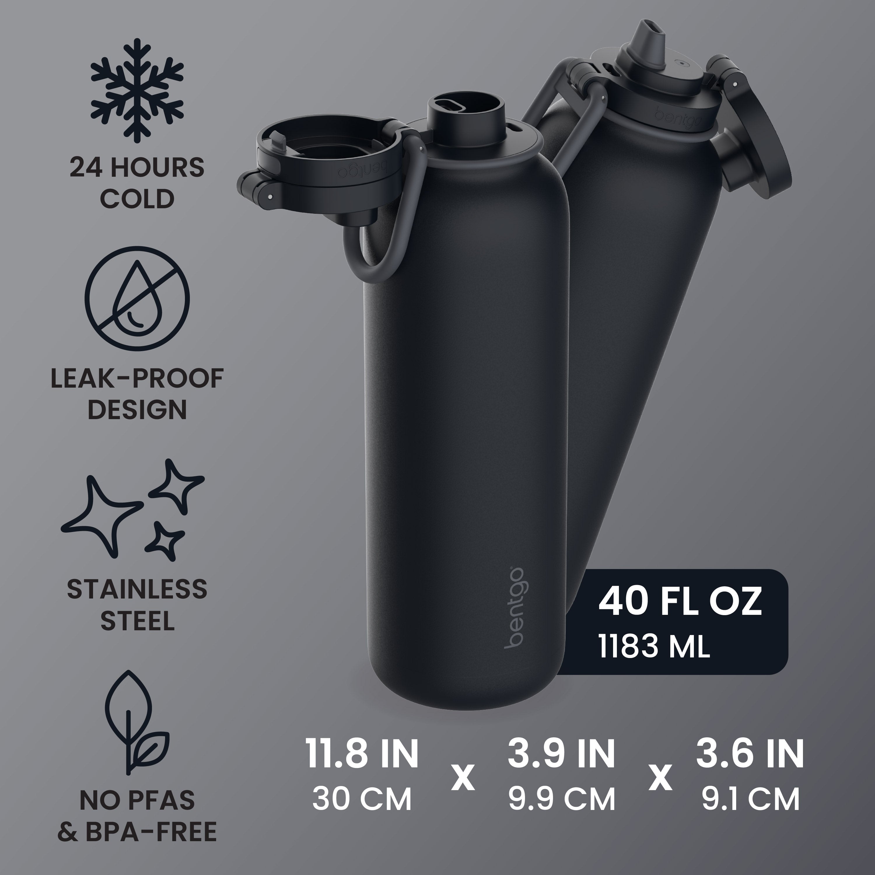 Bentgo Flip 2-in-1 Water Bottle (40 fl oz)