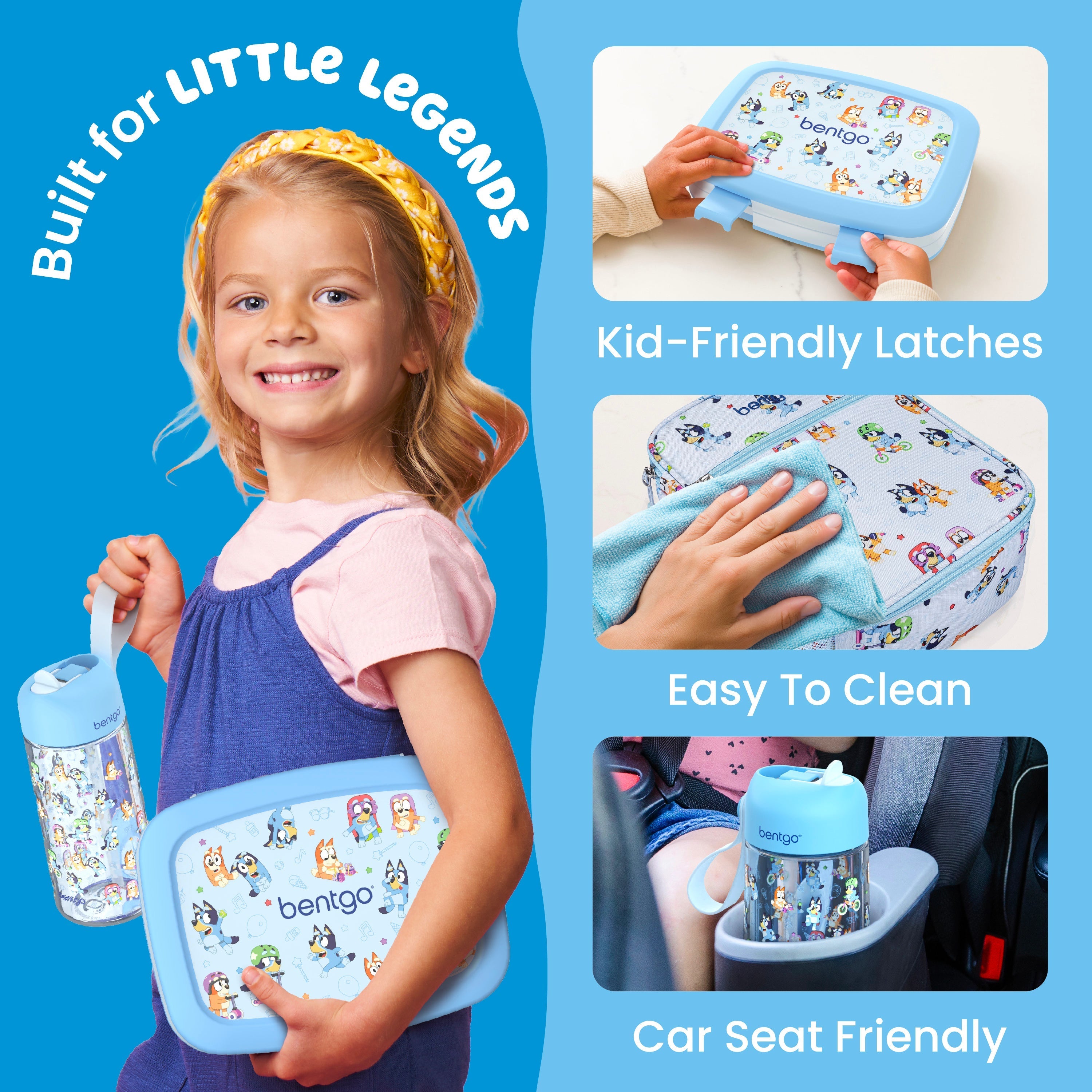Bentgo + Bluey Kids Prints 5-Piece Lunch Box Set