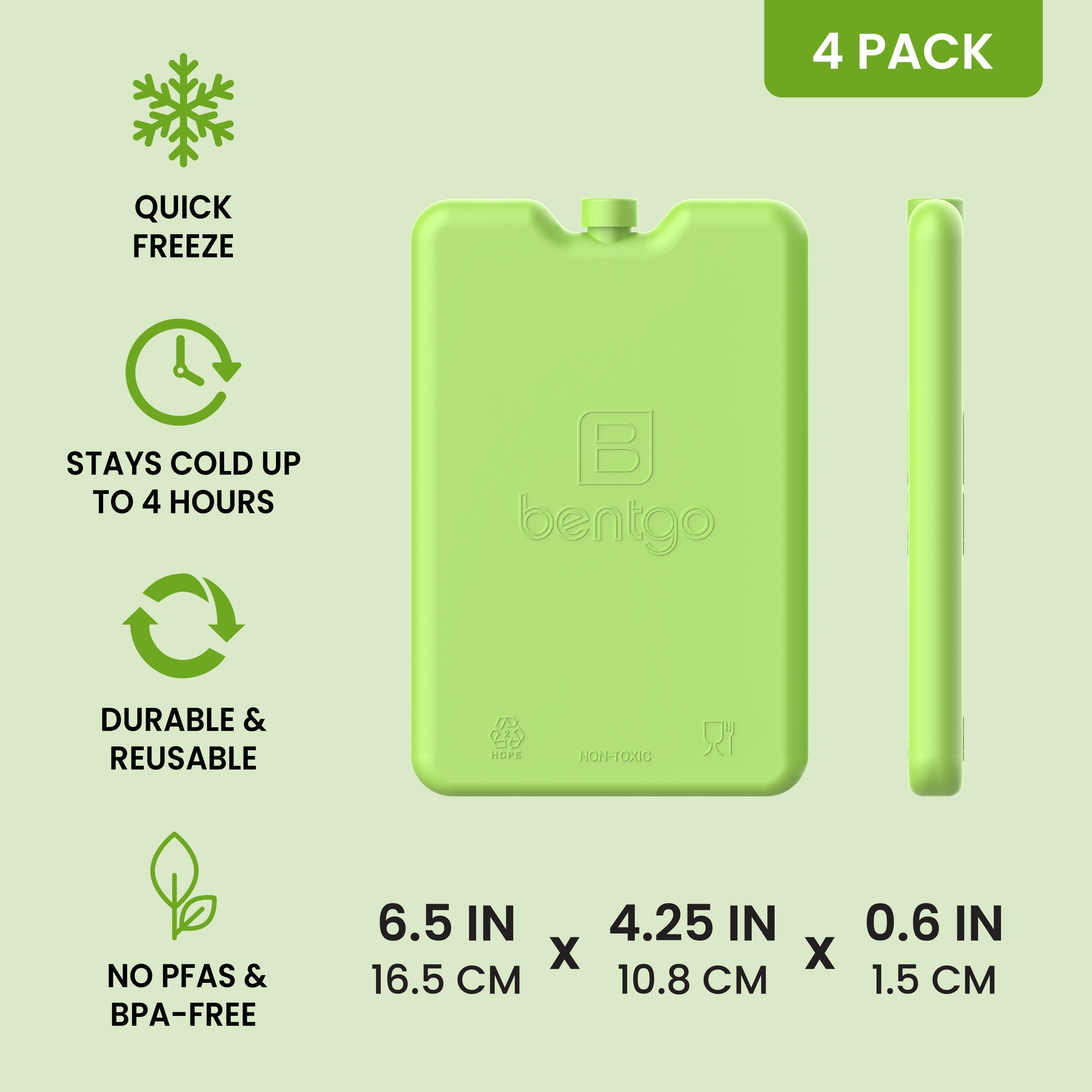 Bentgo Chillers Reusable Ice Packs (4-Pack)