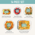 Bentgo Glass Leak-Proof Food Storage Set (14-Piece)