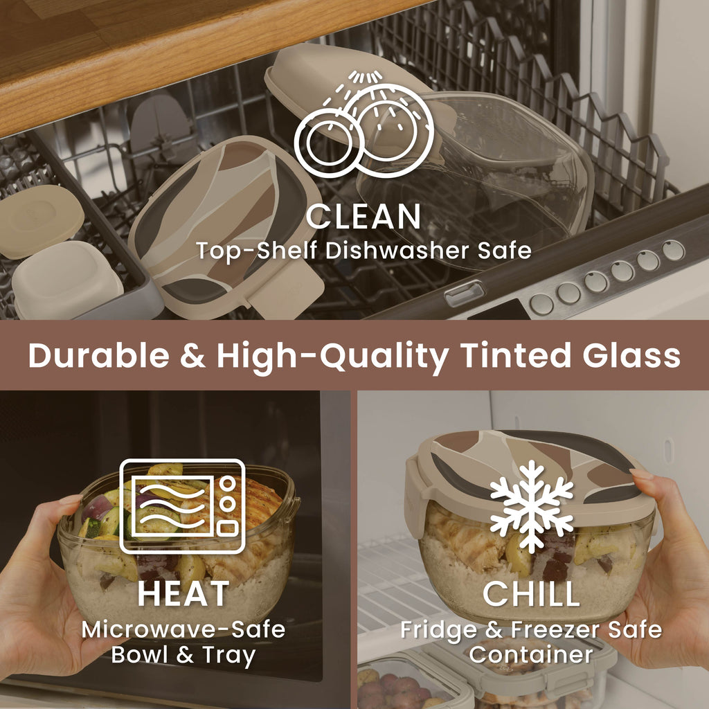 Bentgo Glass Prints All-in-One Salad Container