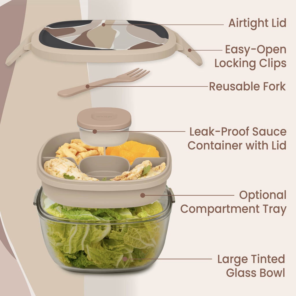 Bentgo Glass Prints All-in-One Salad Container