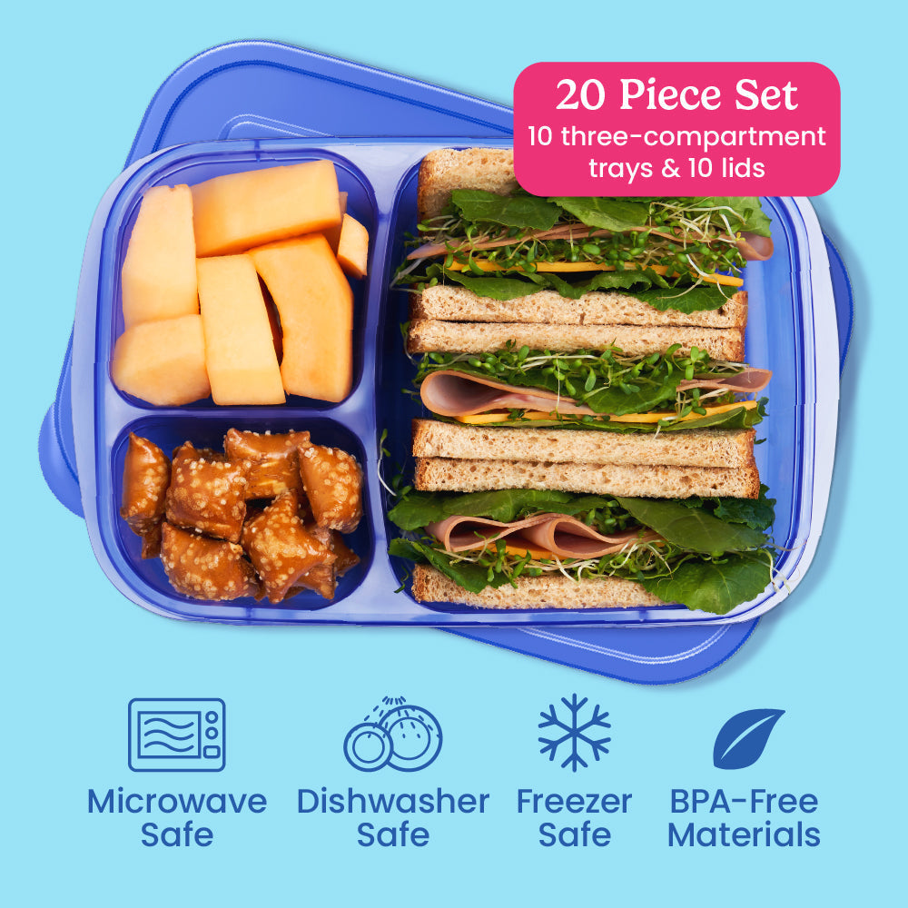 Bentgo Easyboxes 3-Compartment Food Containers 20-Piece Set