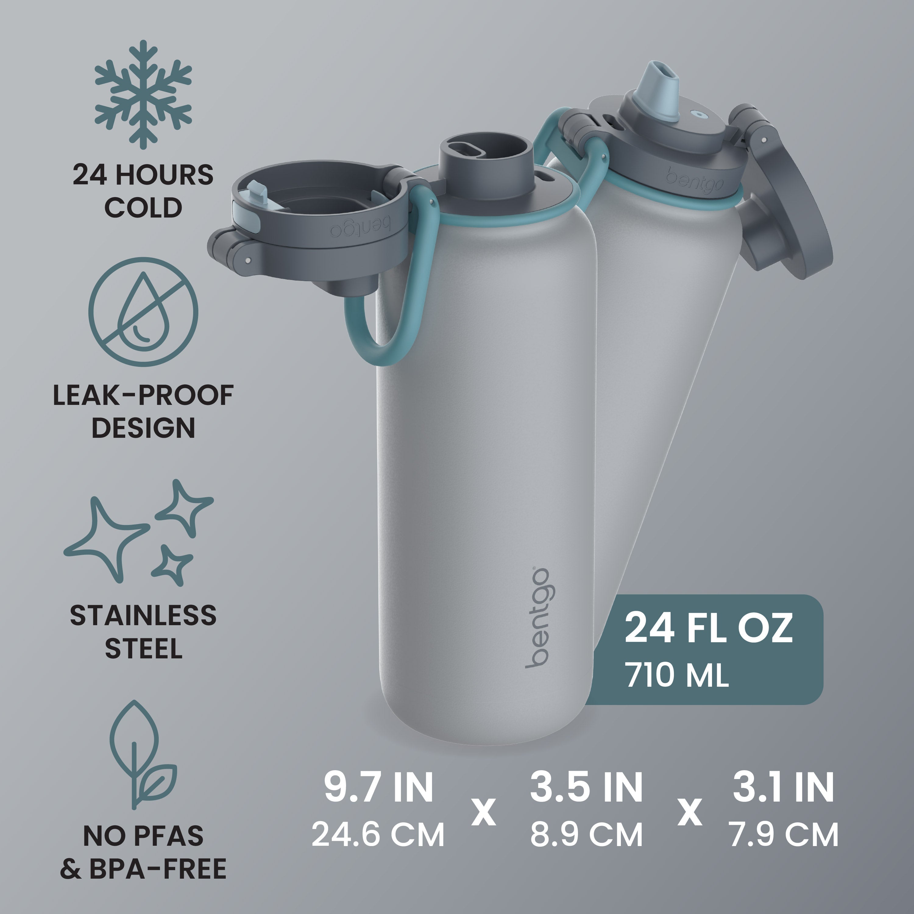 Bentgo Flip 2-in-1 Water Bottle (24 fl oz)