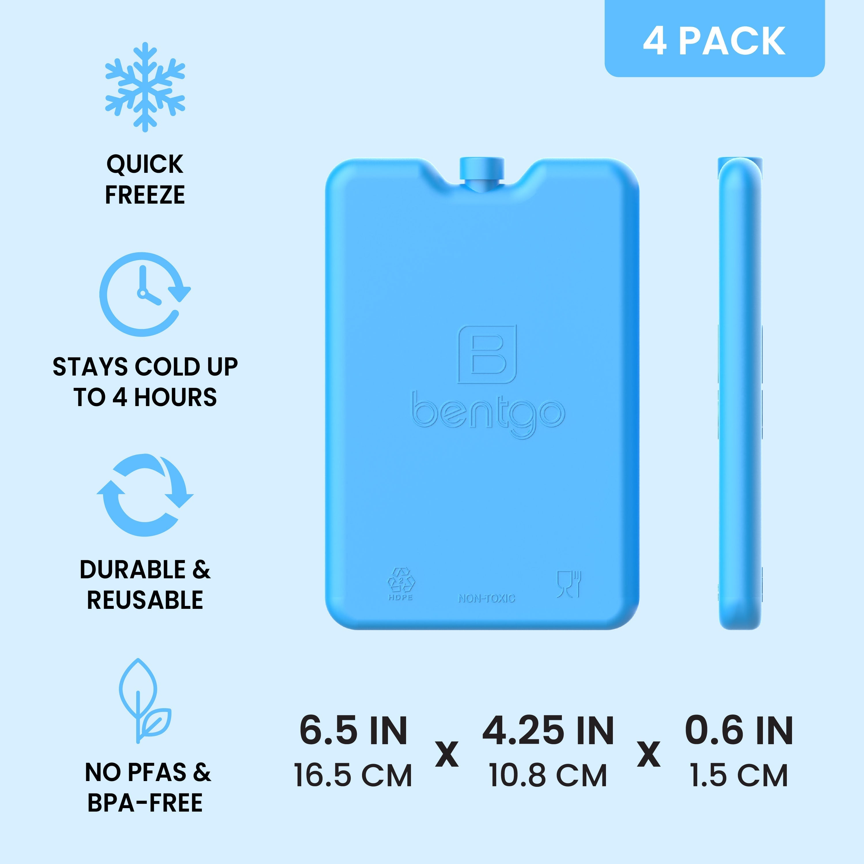 Bentgo Chillers Reusable Ice Packs (4-Pack)