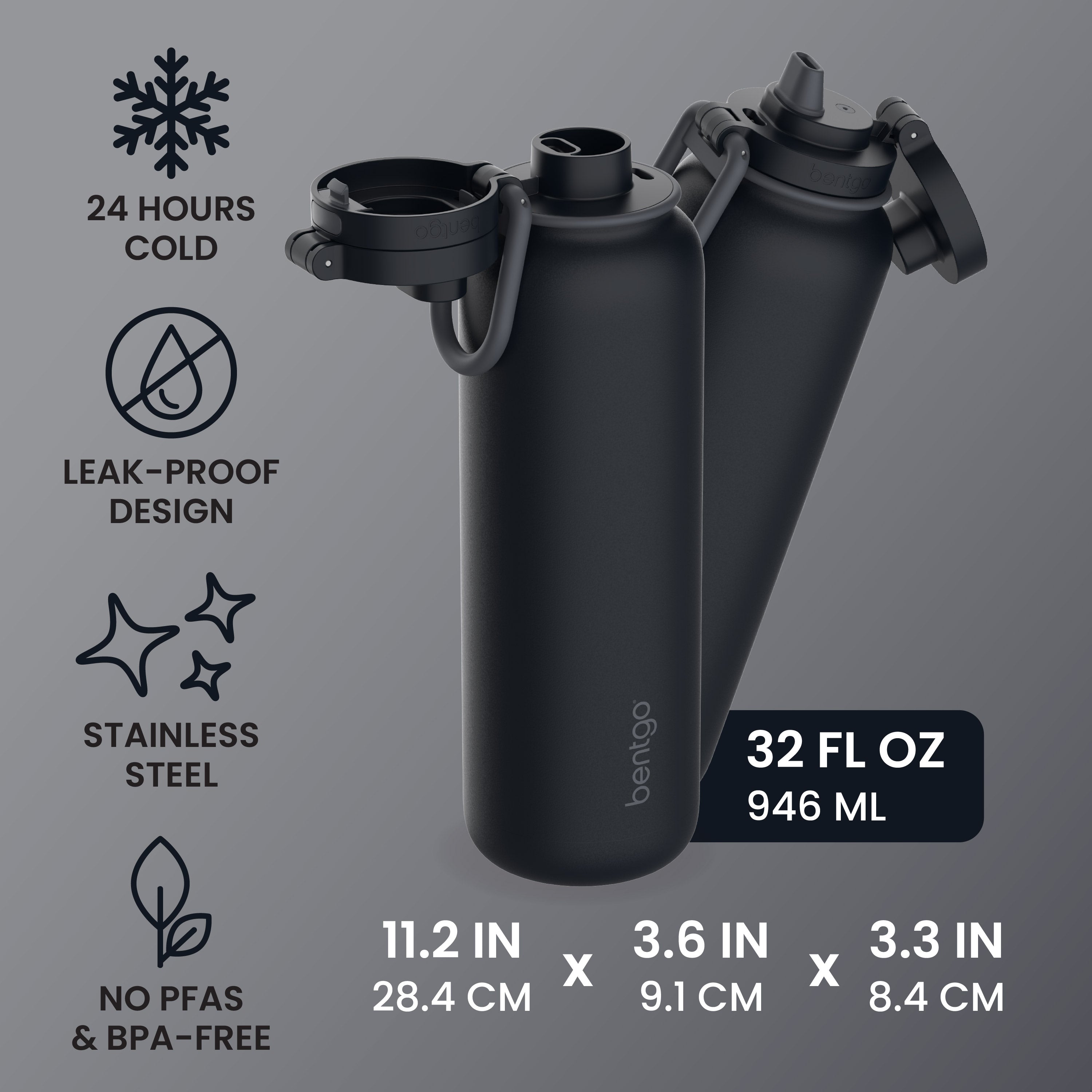 Bentgo Flip 2-in-1 Water Bottle (32 fl oz)