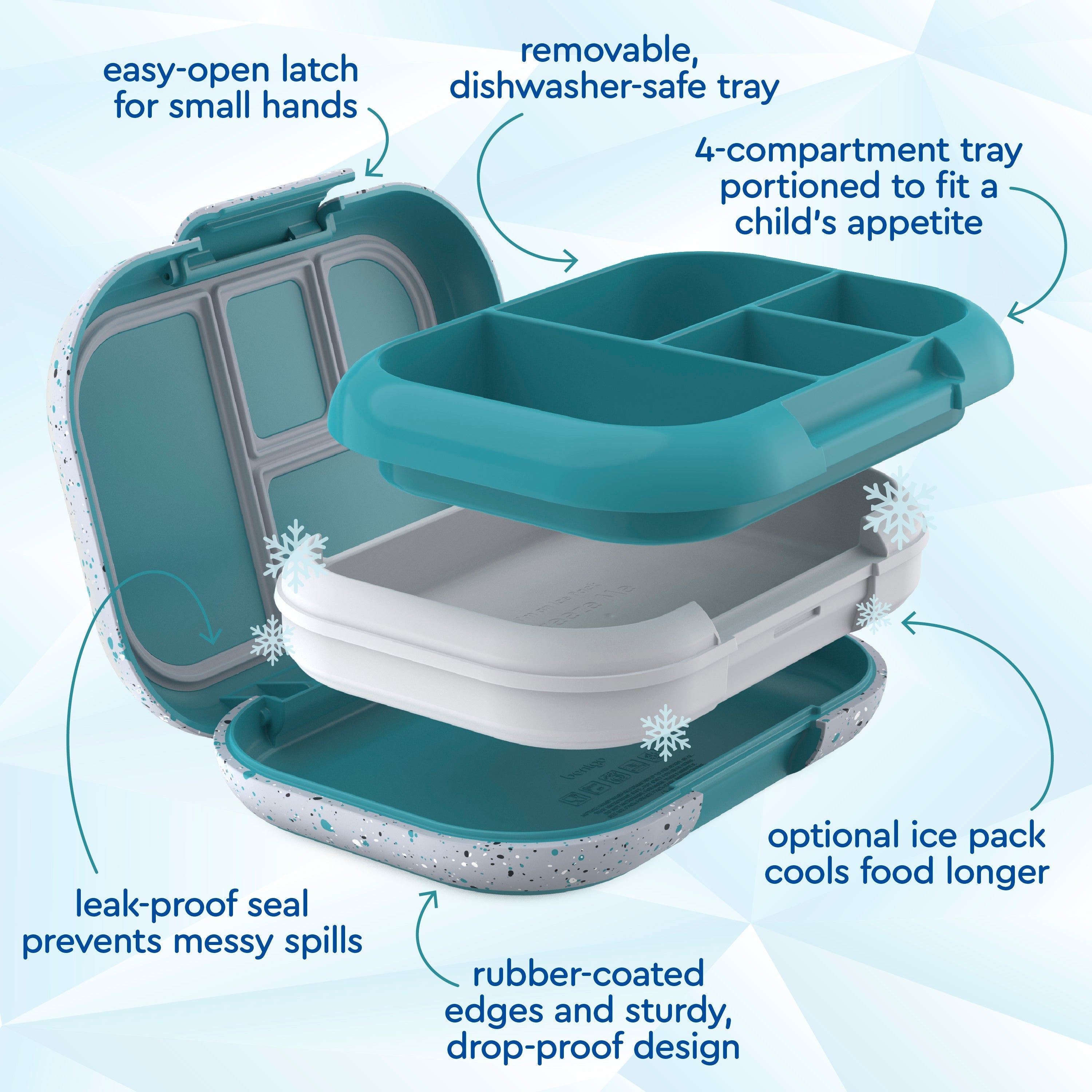 Bentgo Chill Kids Lunch Box & 2 Extra Trays with Lids