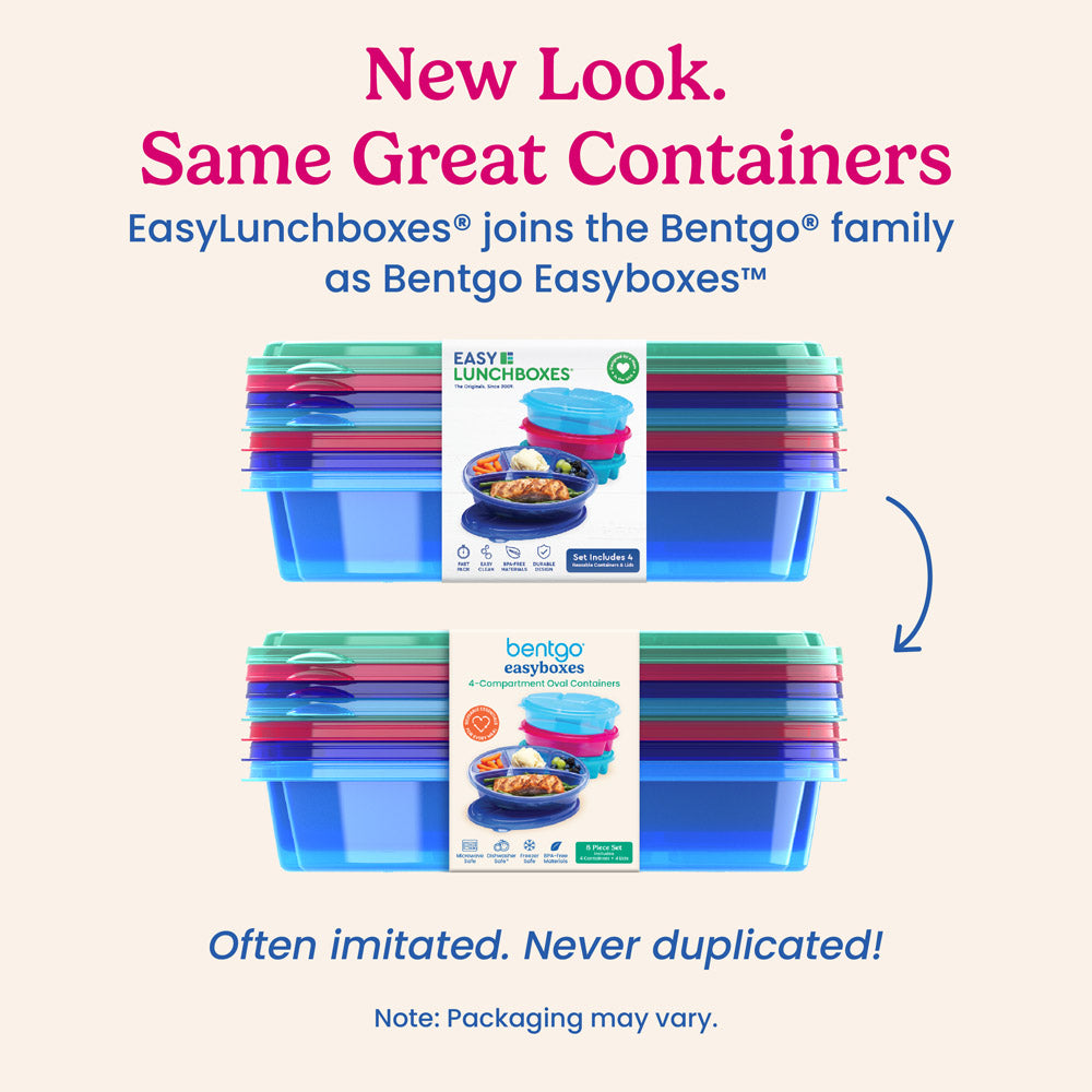 Bentgo Easyboxes 4-Compartment Oval Containers 8-Piece Set