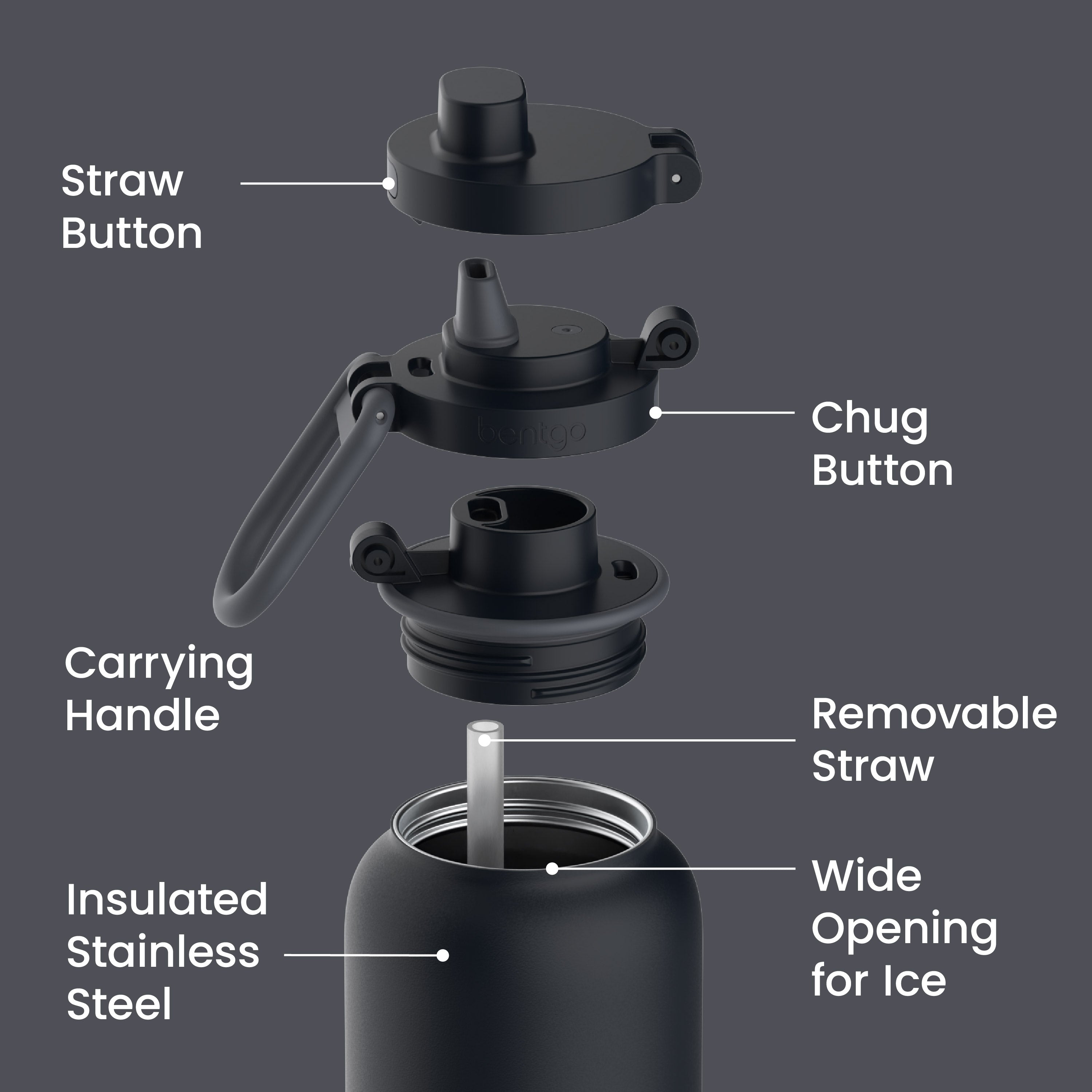 Bentgo Flip 2-in-1 Water Bottle (32 fl oz)