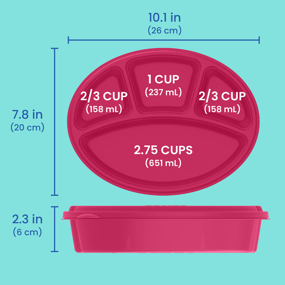 Bentgo Easyboxes 4-Compartment Oval Containers 8-Piece Set