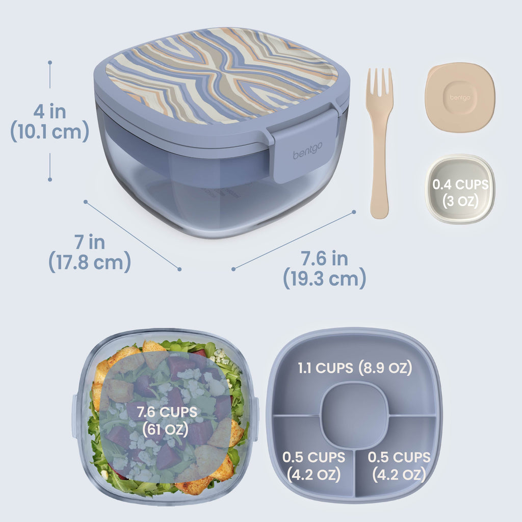 Bentgo Glass Prints All-in-One Salad Container