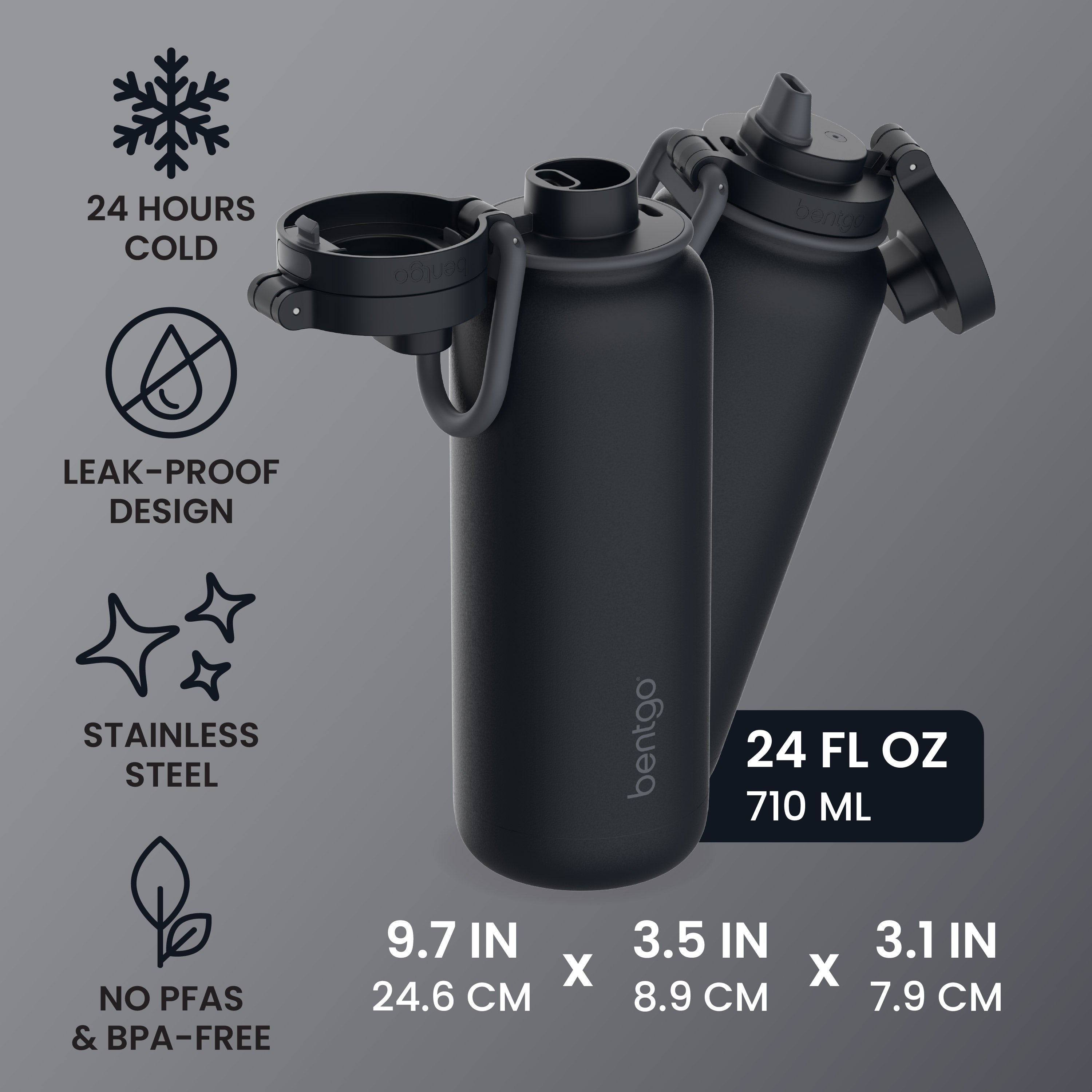 Bentgo Flip 2-in-1 Water Bottle (24 fl oz)
