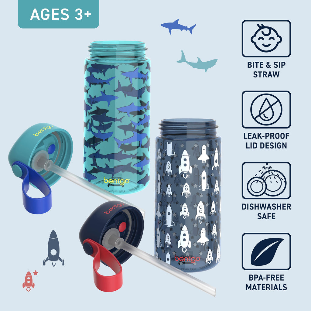 Bentgo Kids Prints Water Bottle (2-Pack)