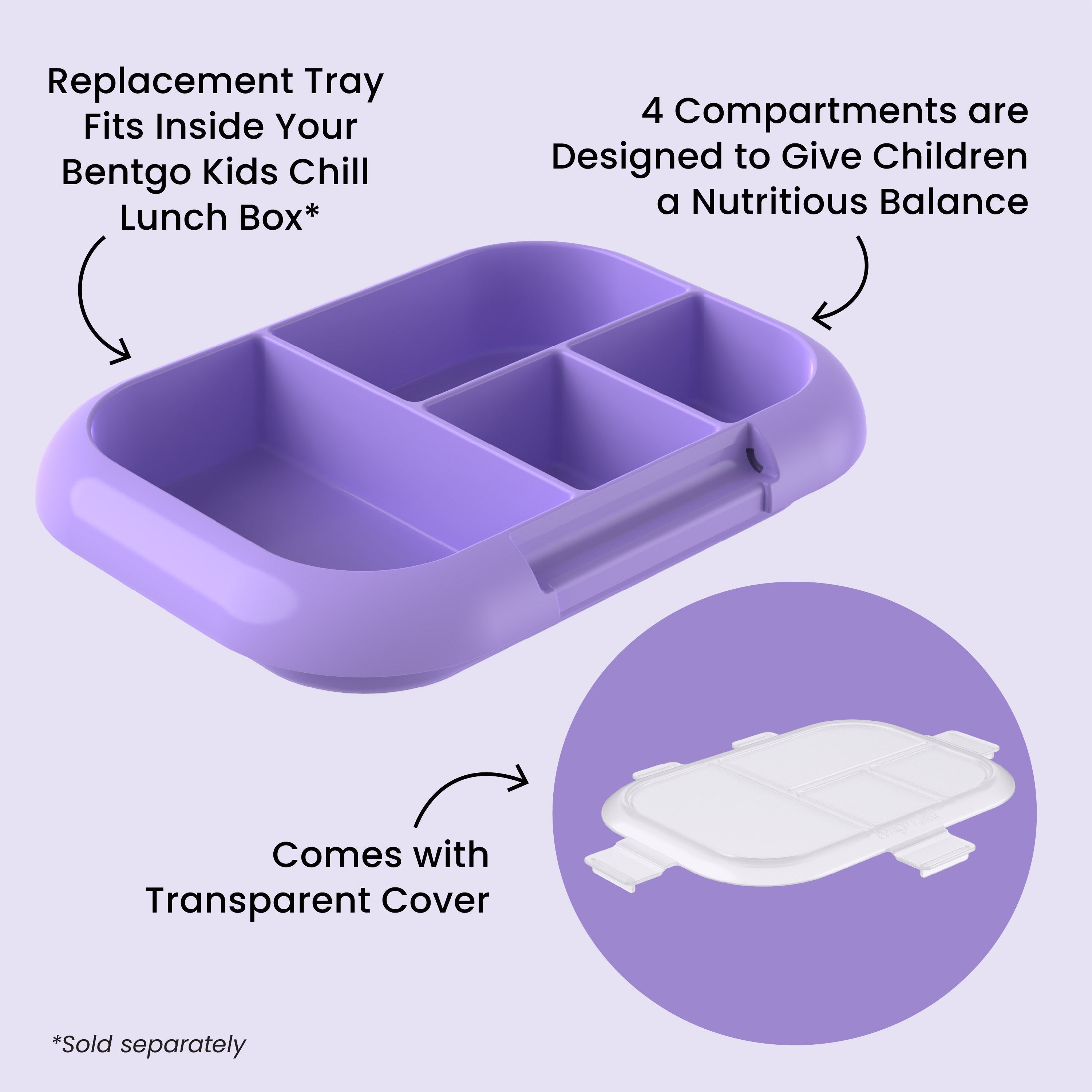 Bentgo Chill Kids Tray with Transparent Cover