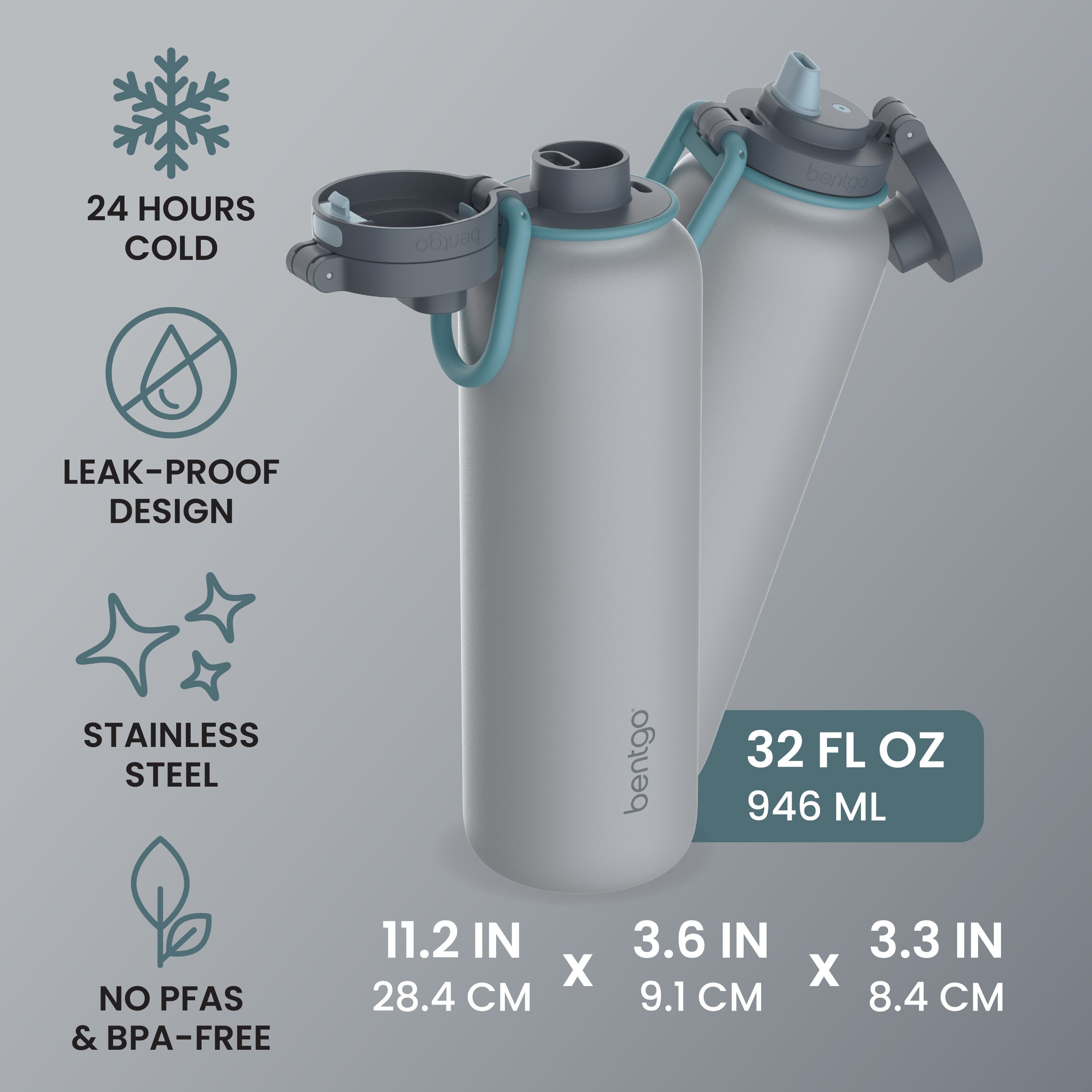 Bentgo Flip 2-in-1 Water Bottle (32 fl oz)