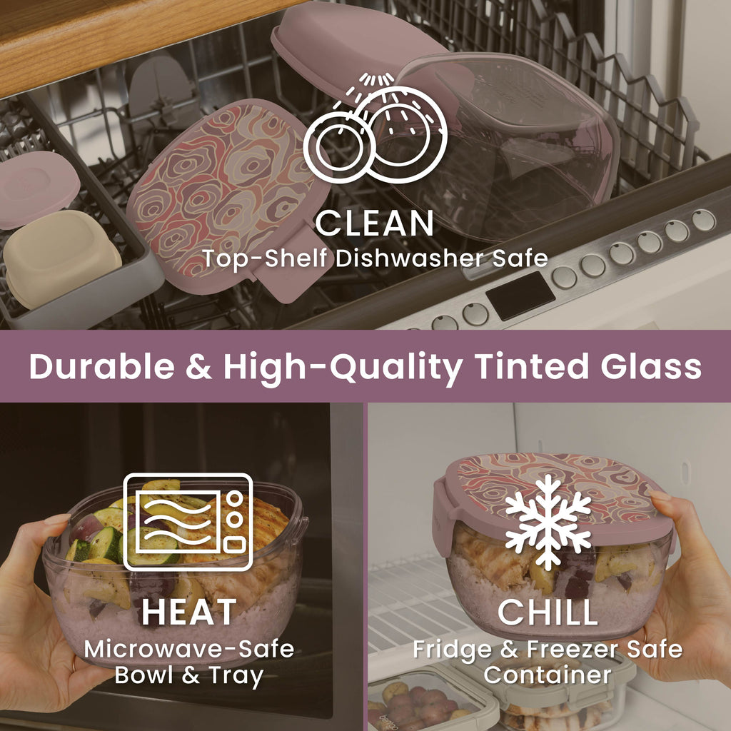 Bentgo Glass Prints All-in-One Salad Container