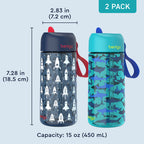 Bentgo Kids Prints Water Bottle (2-Pack)