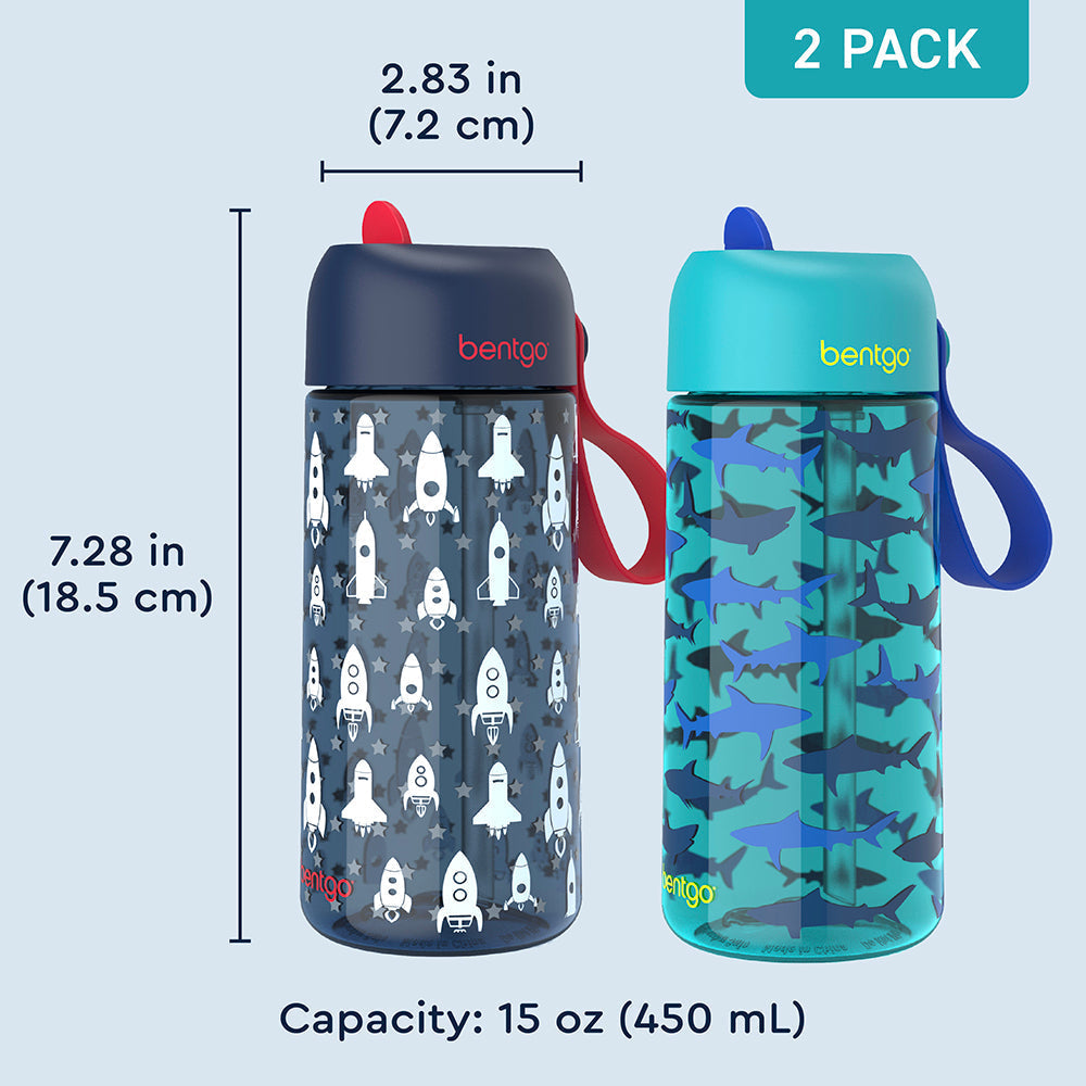 Bentgo Kids Prints Water Bottle (2-Pack)