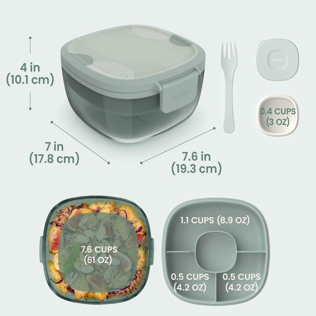 Bentgo Glass Prints All-in-One Salad Container