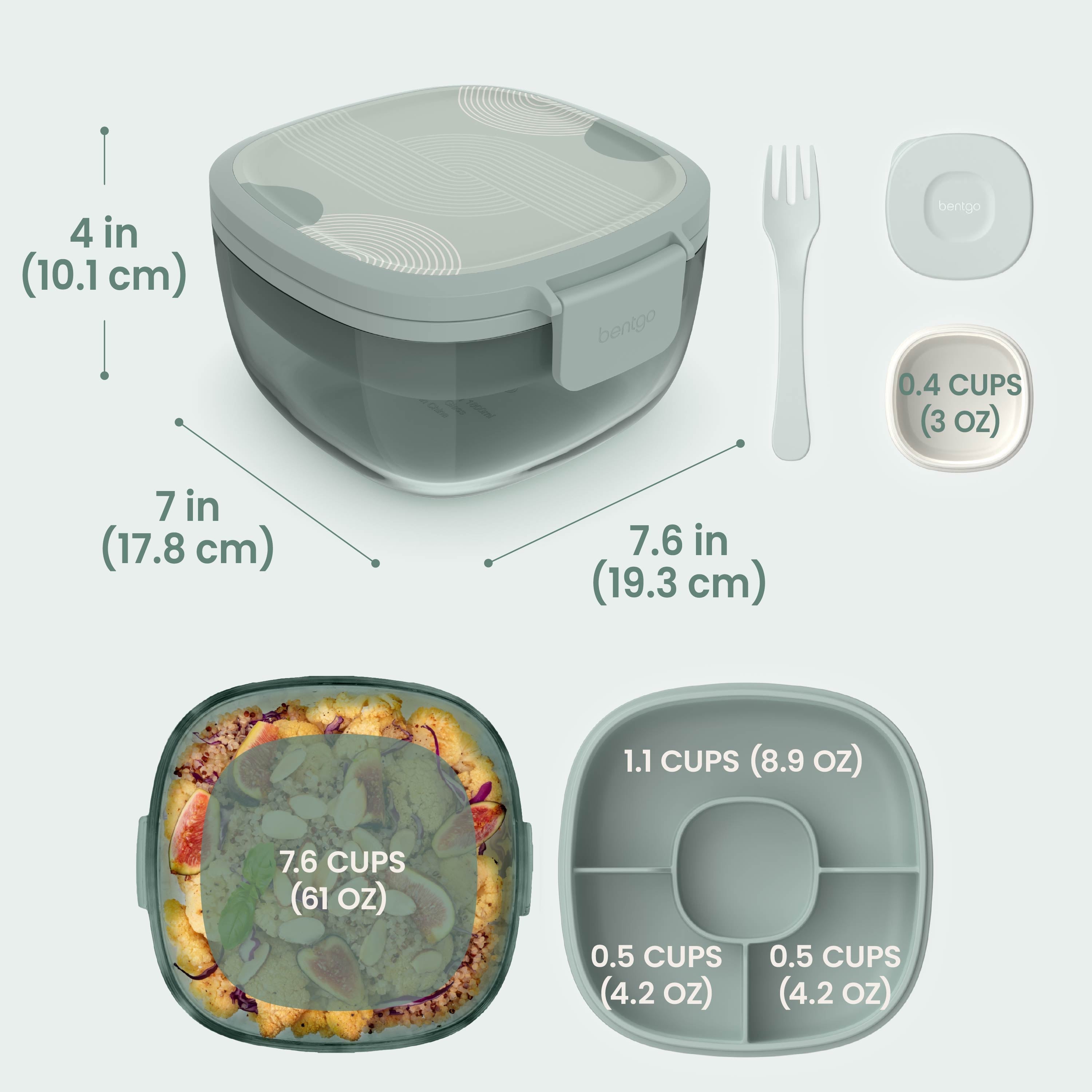 Bentgo Glass Prints All-in-One Salad Container
