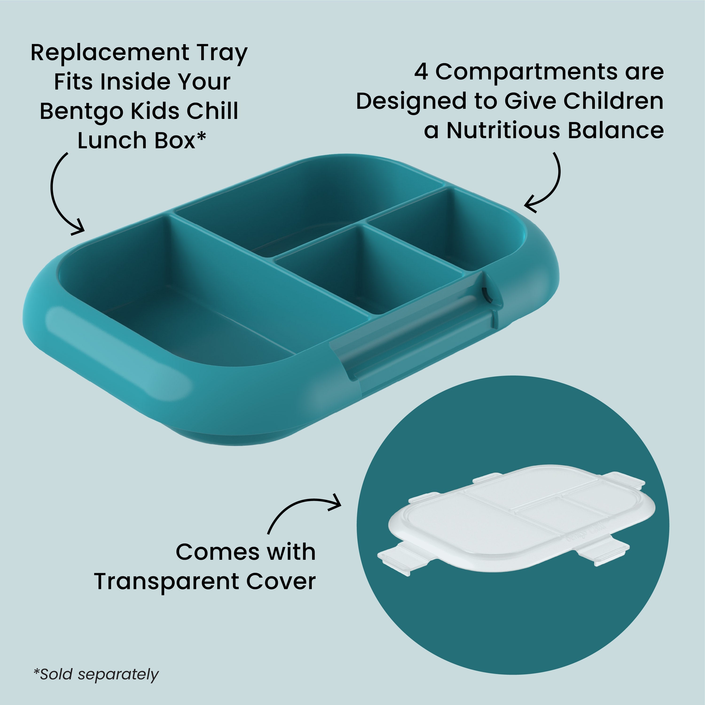 Bentgo Chill Kids Tray with Transparent Cover