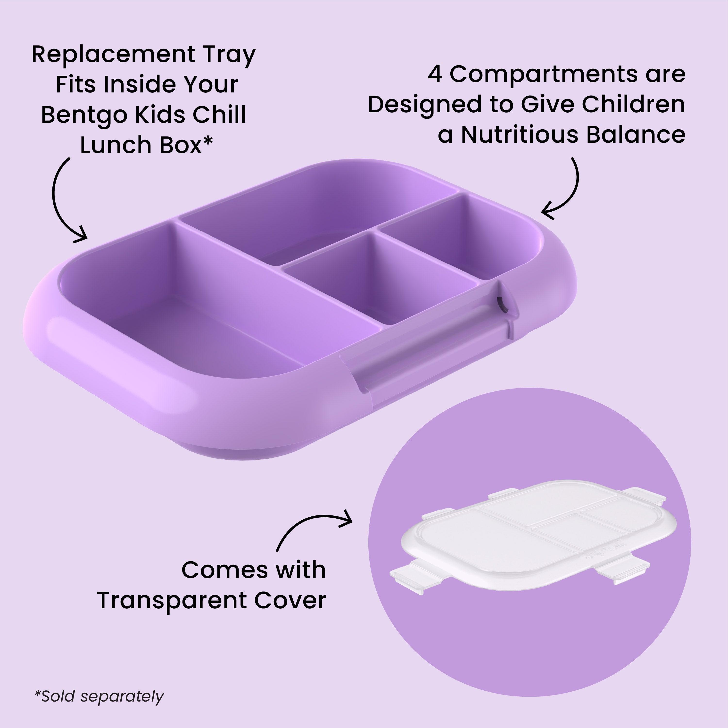 Bentgo Chill Kids Tray with Transparent Cover
