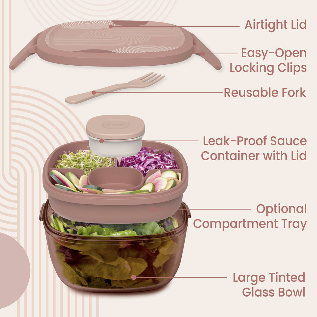 Bentgo Glass Prints All-in-One Salad Container